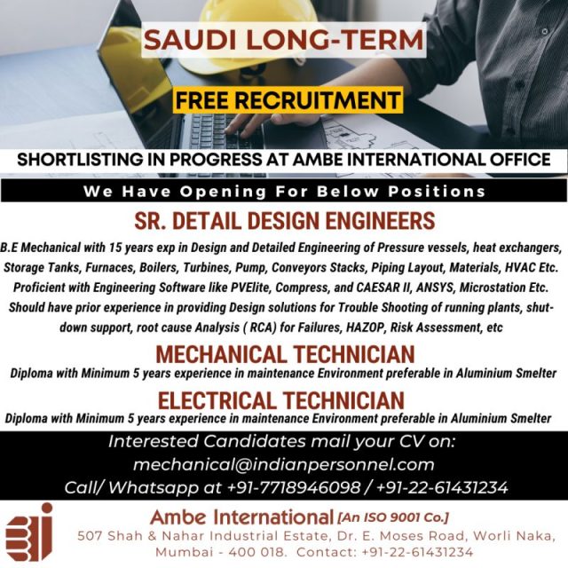FREE RECRUITMENT SAUDI ARABIA  - Assignments Abroad Time