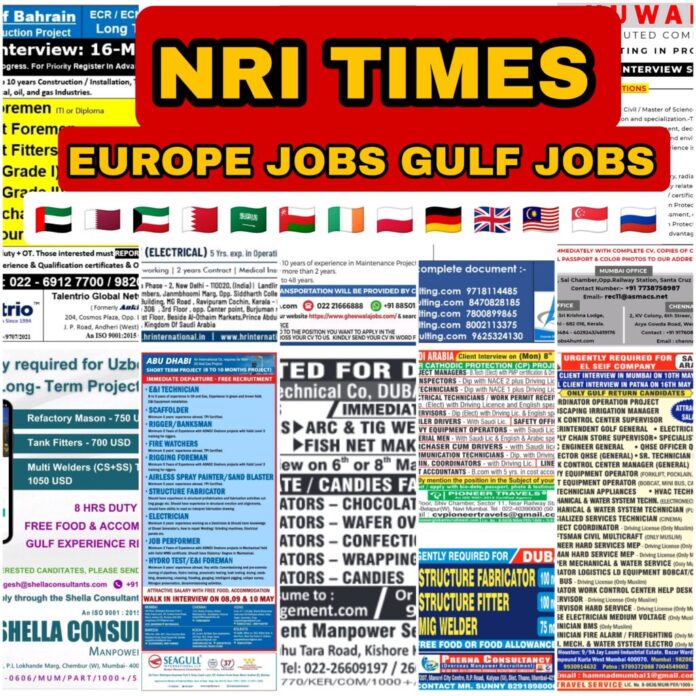 NRI TIMES EUROPE JOBS GULF JOBS OIL AND GAS JOBS - Assignments Abroad Time