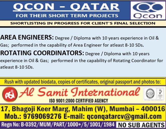 QCON - QATAR -SHORT TERM PROJECTS  - Assignments Abroad Time