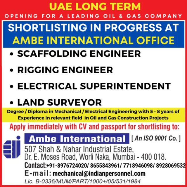 UAE LONG TERM JOB  - Assignments Abroad Time