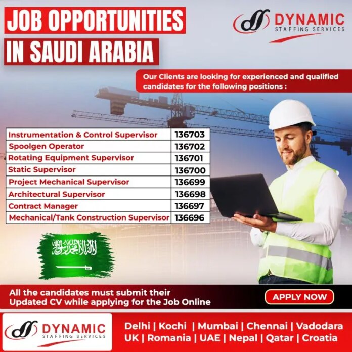 Job Opportunities in Saudi Arabia - Apply Online Urgently