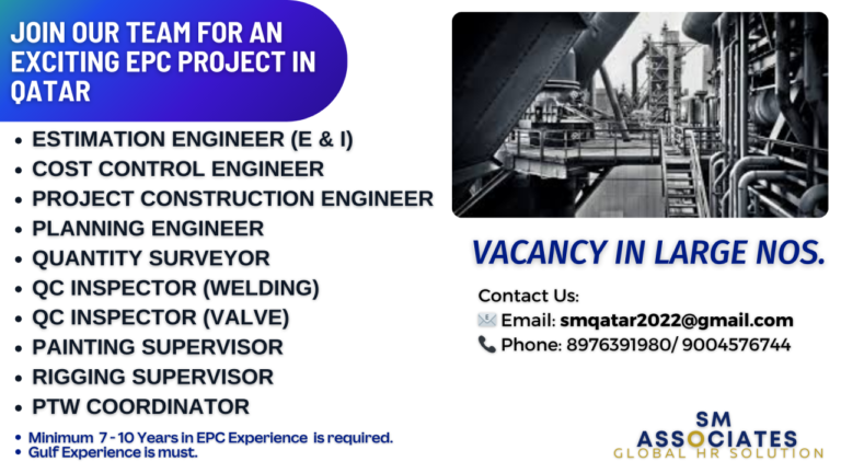 Qatar – Hiring for EPC Project 