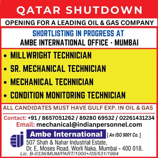 Job Openings for Qatar Shutdown