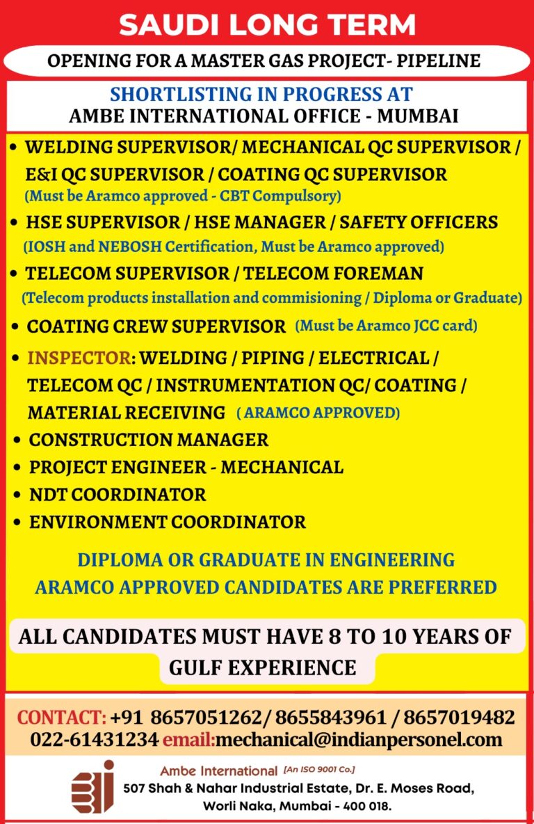 Job Openings for Master Gas Project (Pipeline)